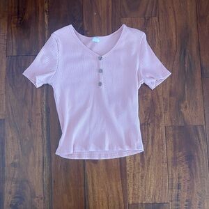 SHEIN Pink Short Sleeve Tee